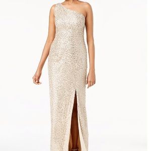 Adrianna Papell Gold Sequence Gown
